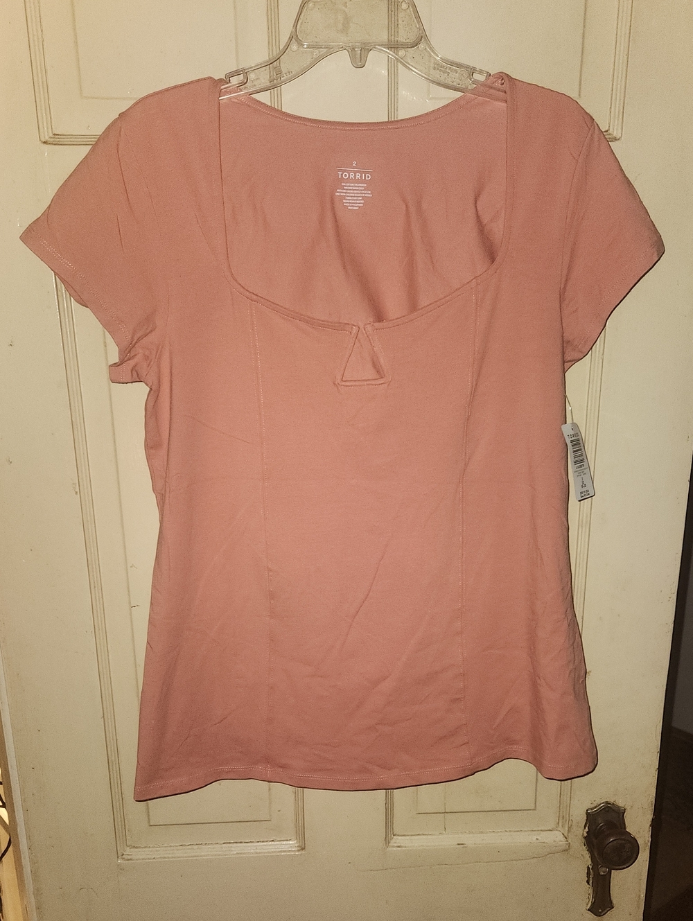torrid Dusty Rose Scoop Neck Short Sleeve Top